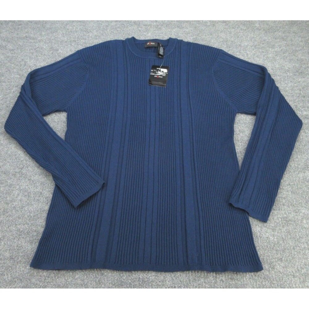 Axcess Mens Sweater NWT Regular Blue Ribbed Knit Crew Neck XL
